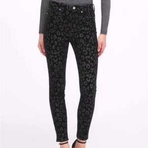 Banana Republic Black “burn out” velvet leopard print jeans